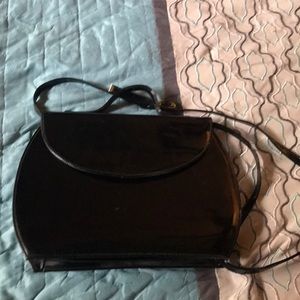 Vintage patent leather purse black